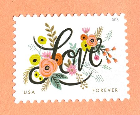 100 LOVE Botanical Forever Stamps Unused Flower Love Forever Postage Stamps for Mailing